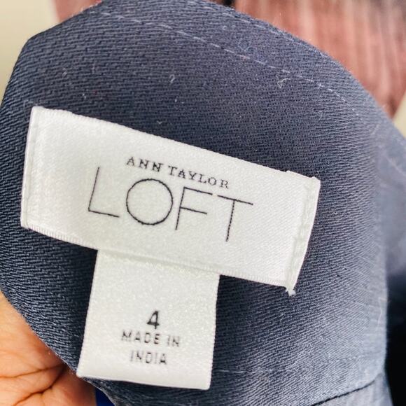 Loft Dark Navy Skirt with tan Embroidery detail 4 - Picture 6 of 9